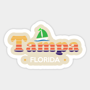 Tampa Florida Retro 80s design Sticker